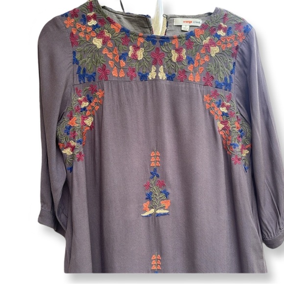orange creek Dresses & Skirts - Orange Creek grey embroidered dress small